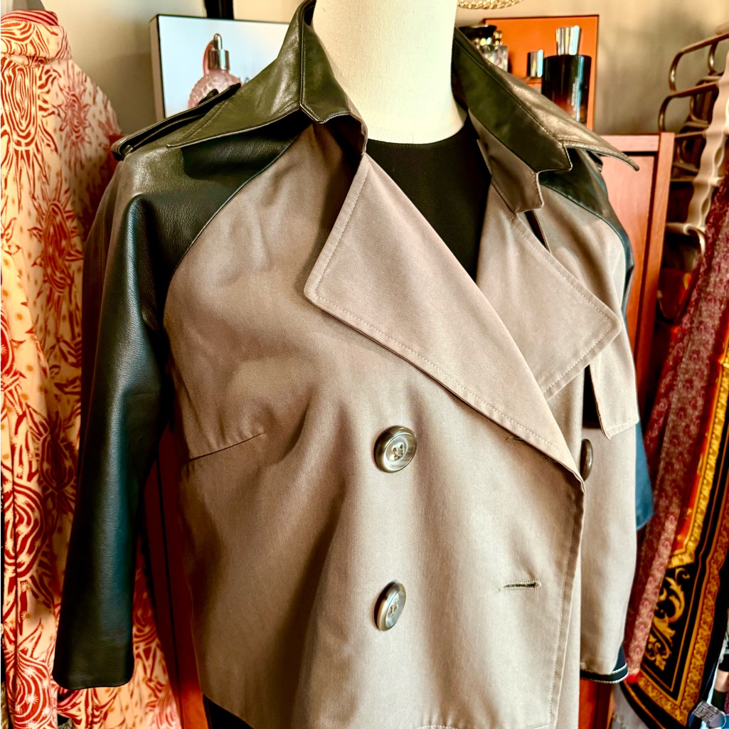 Mason Two-Tone Cropped Trench Coat